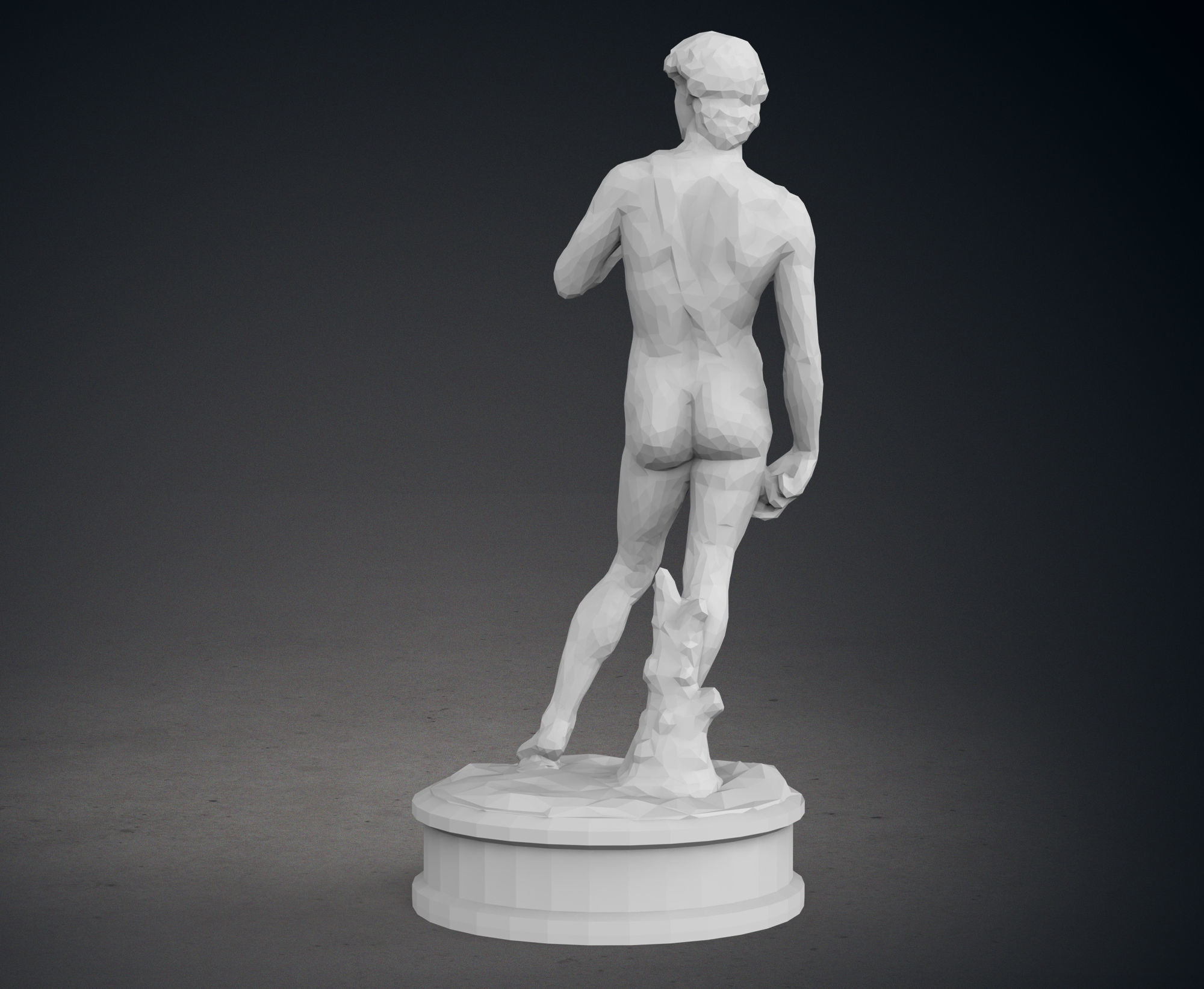 Low Poly David Statue 3D print model_5
