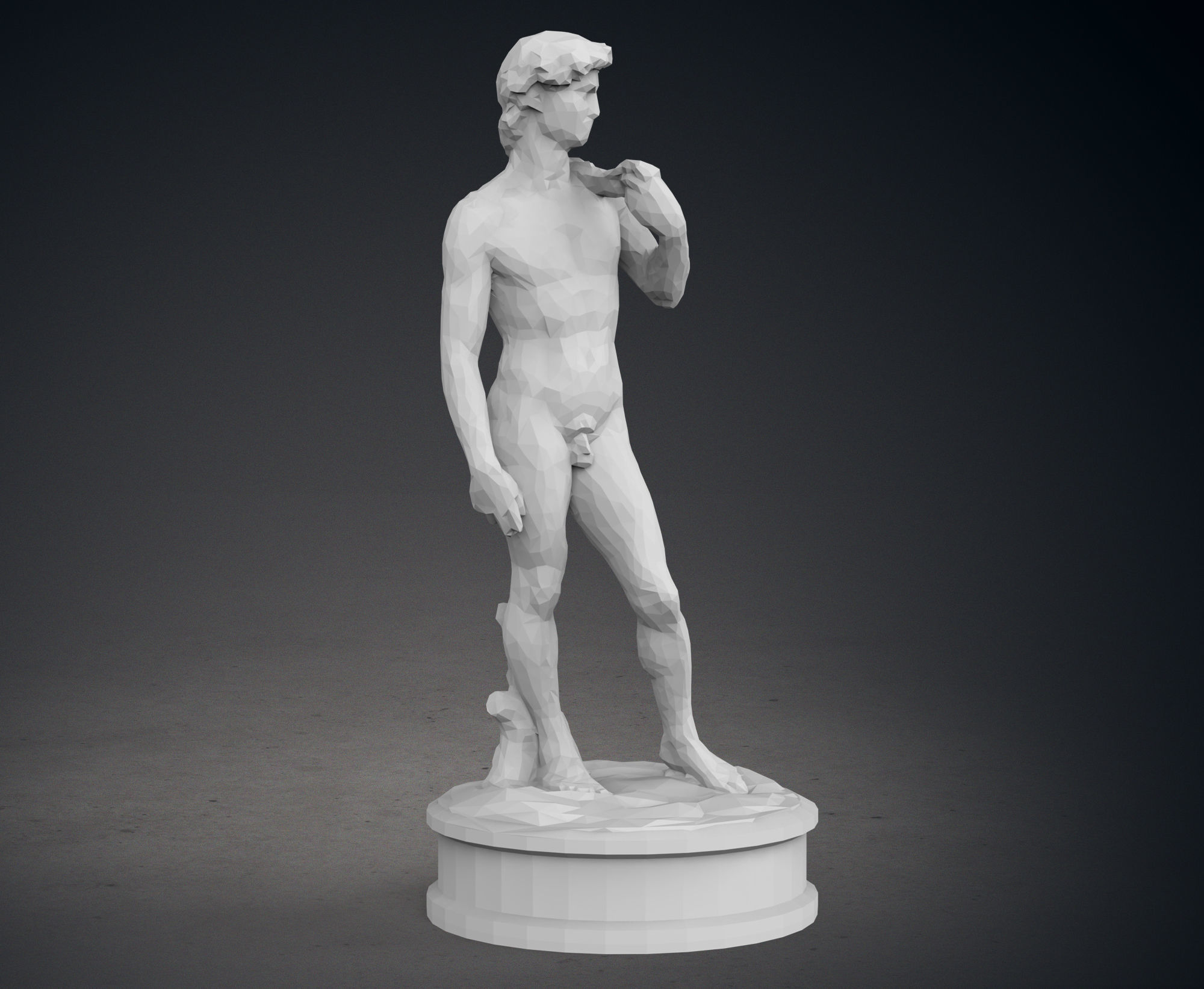 Low Poly David Statue 3D print model_8