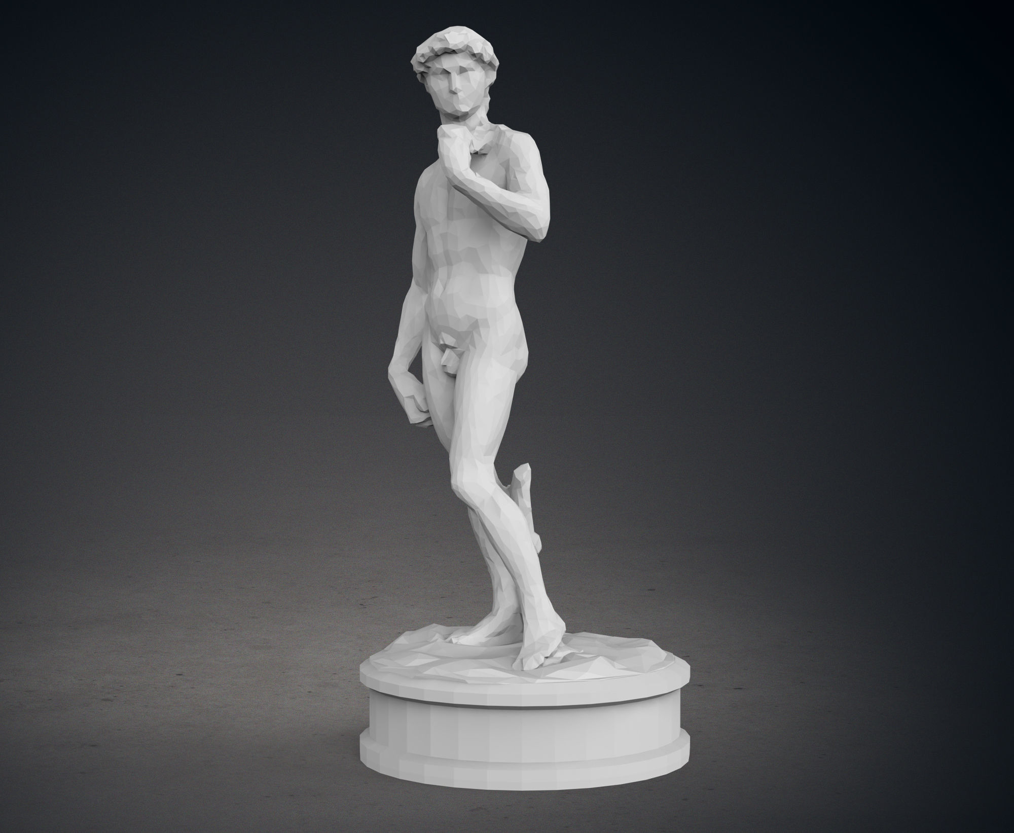 Low Poly David Statue 3D print model_2