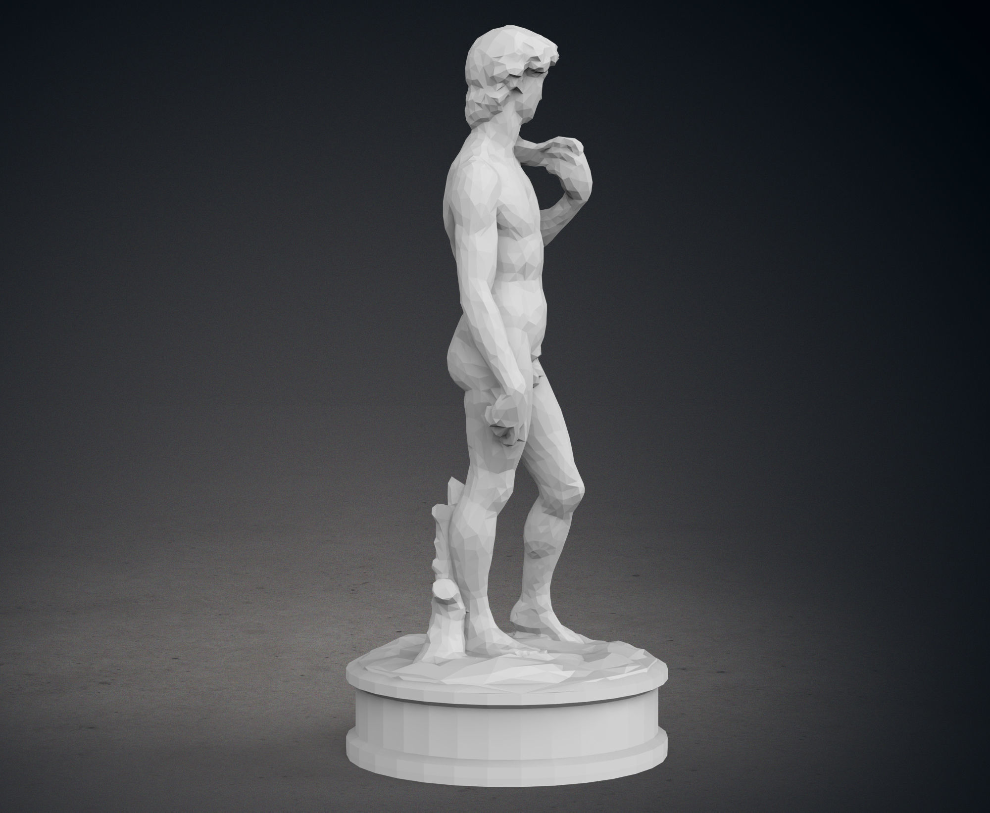 Low Poly David Statue 3D print model_7