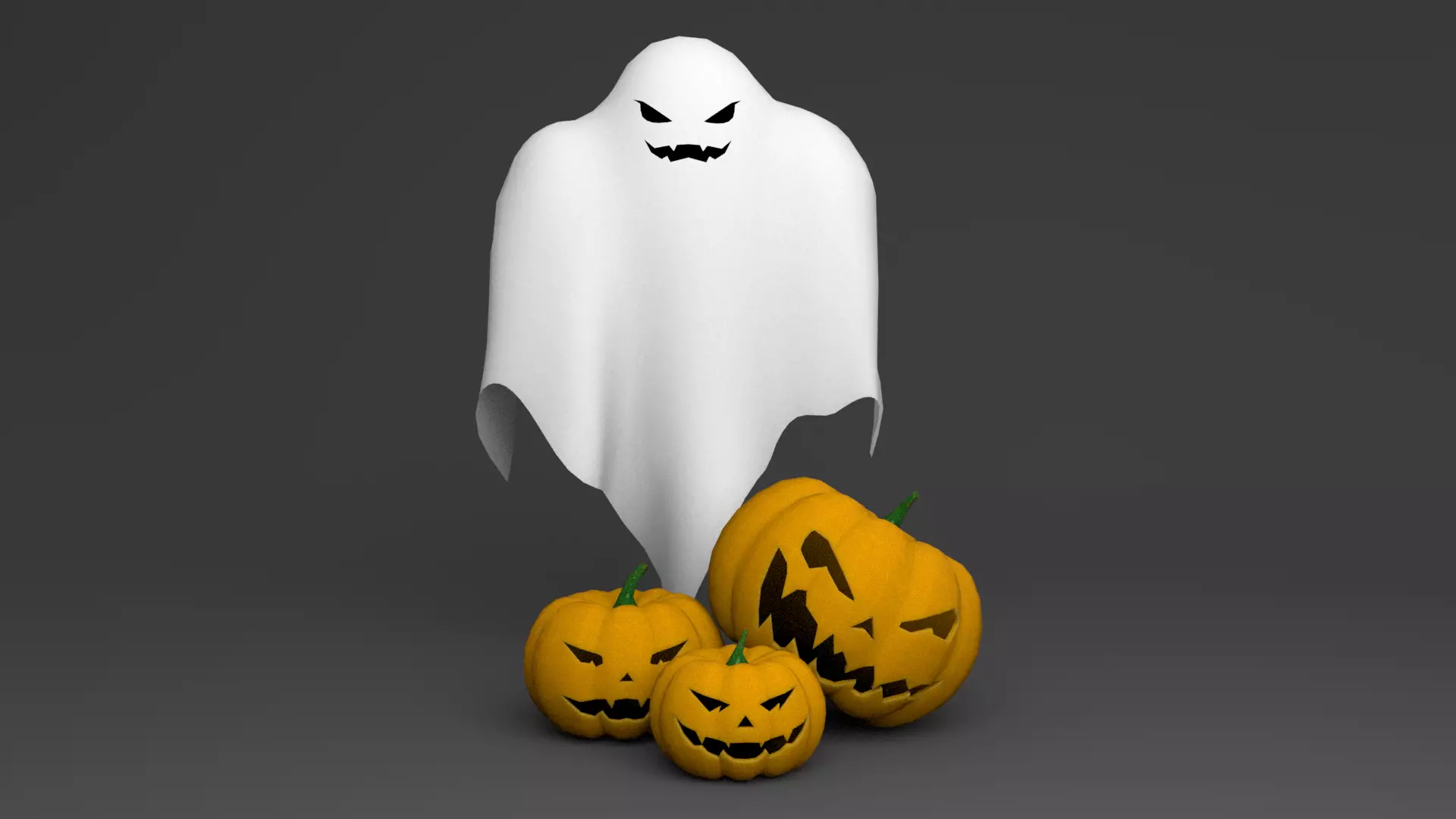 Halloween Pumpkin and Ghost Free Pack Free low-poly 3D model