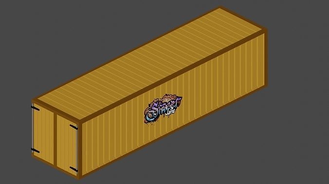 container shipping with logo Free 3D model