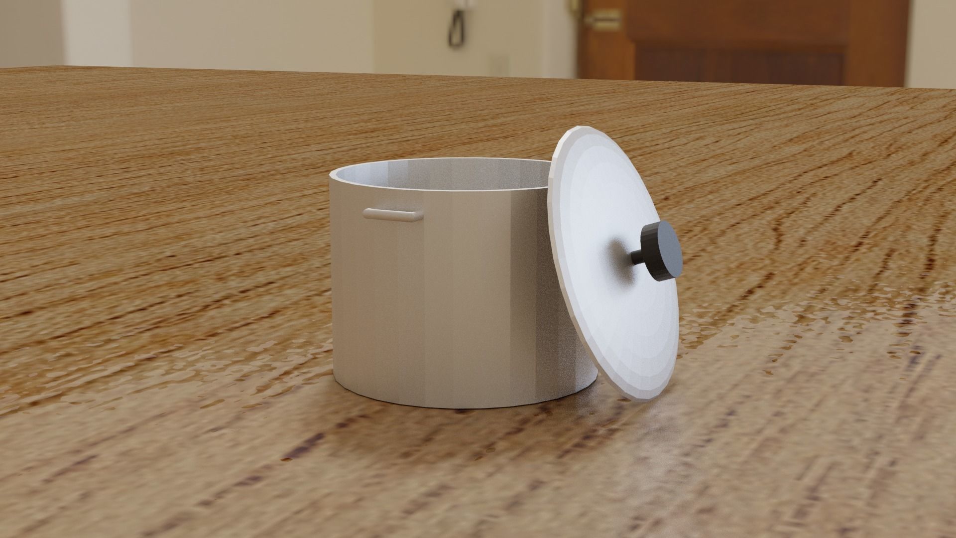 Set of Pots and Pans Low-poly 3D model_8