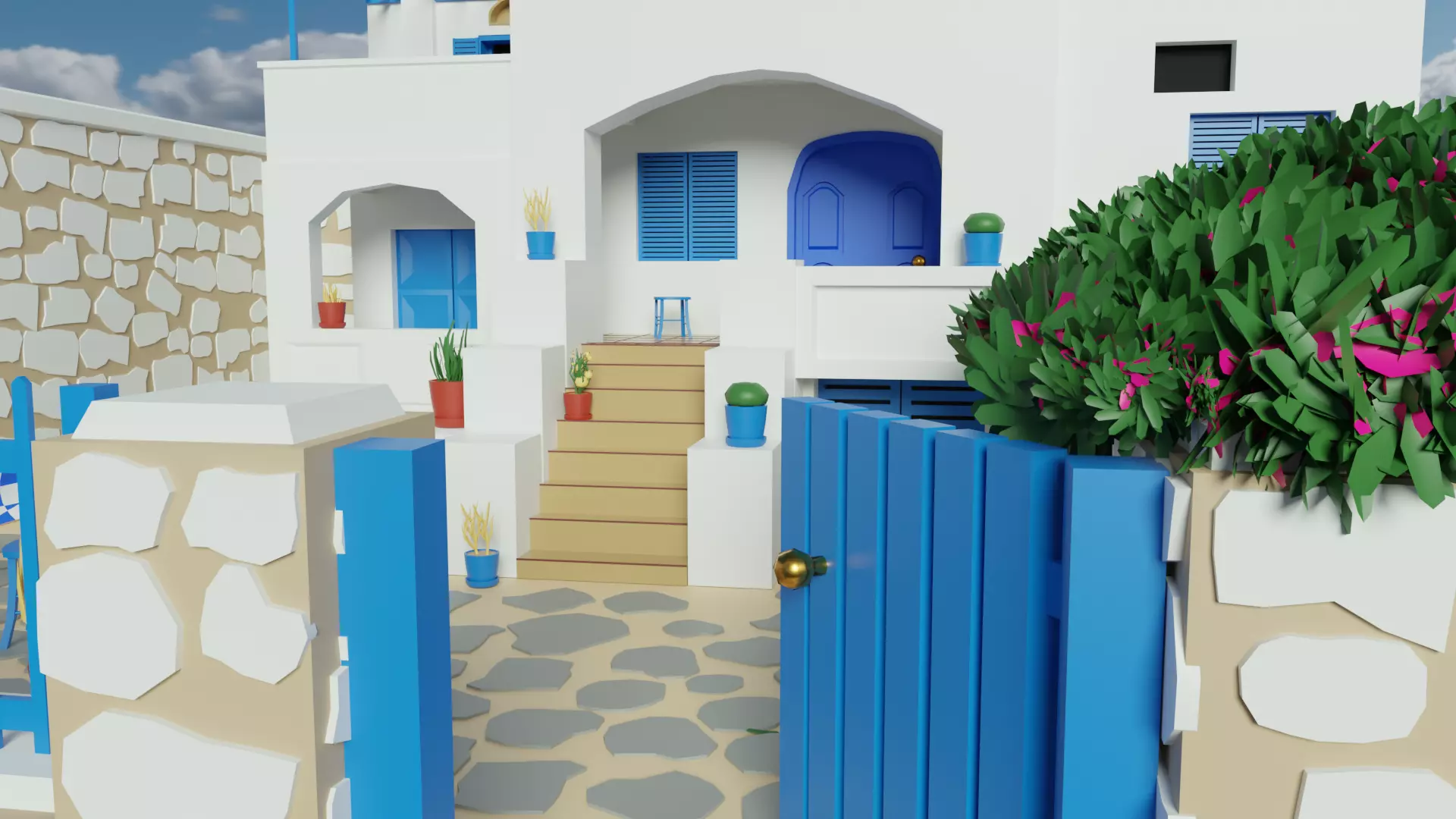 GREEK HOME Low-poly 3D model