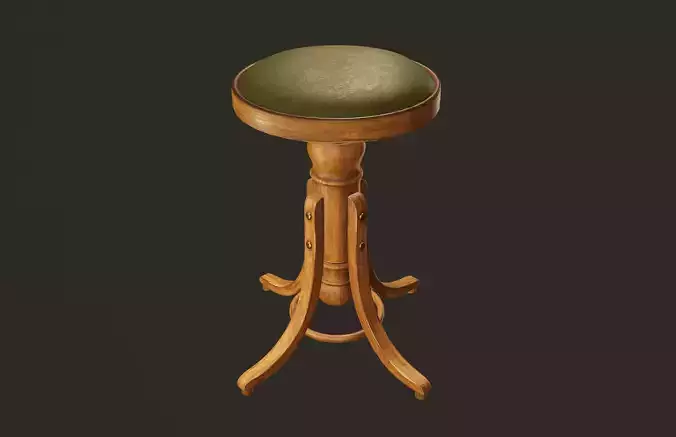 Vintage Stool - PBR Game Ready
