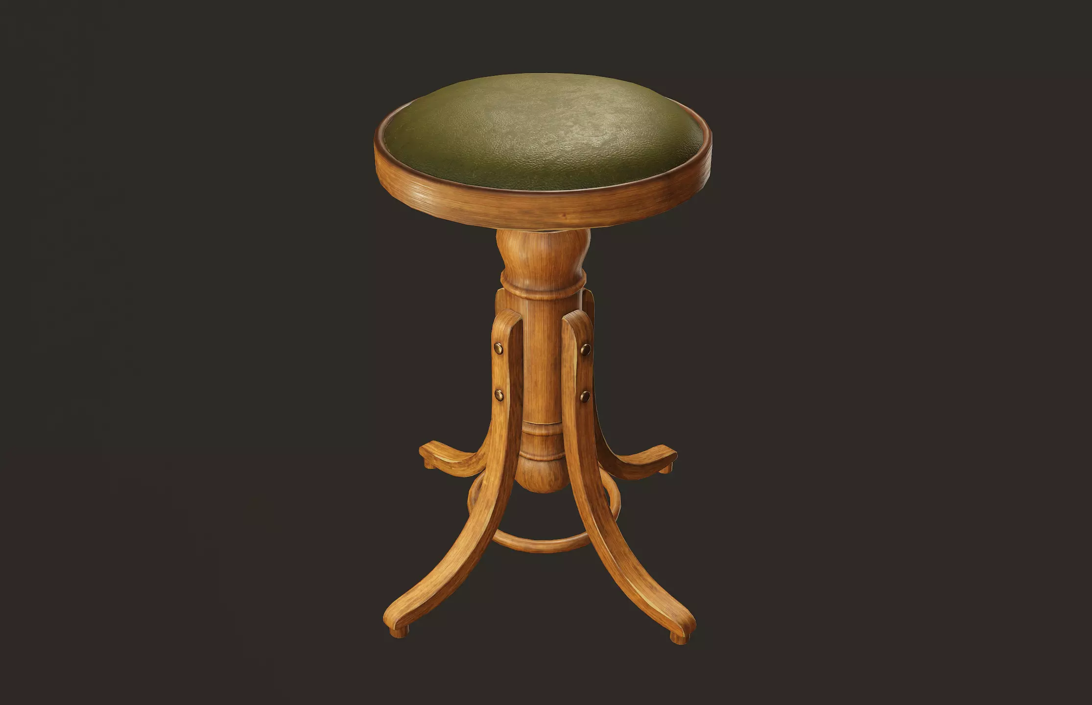 Vintage Stool - PBR Game Ready Low-poly 3D model