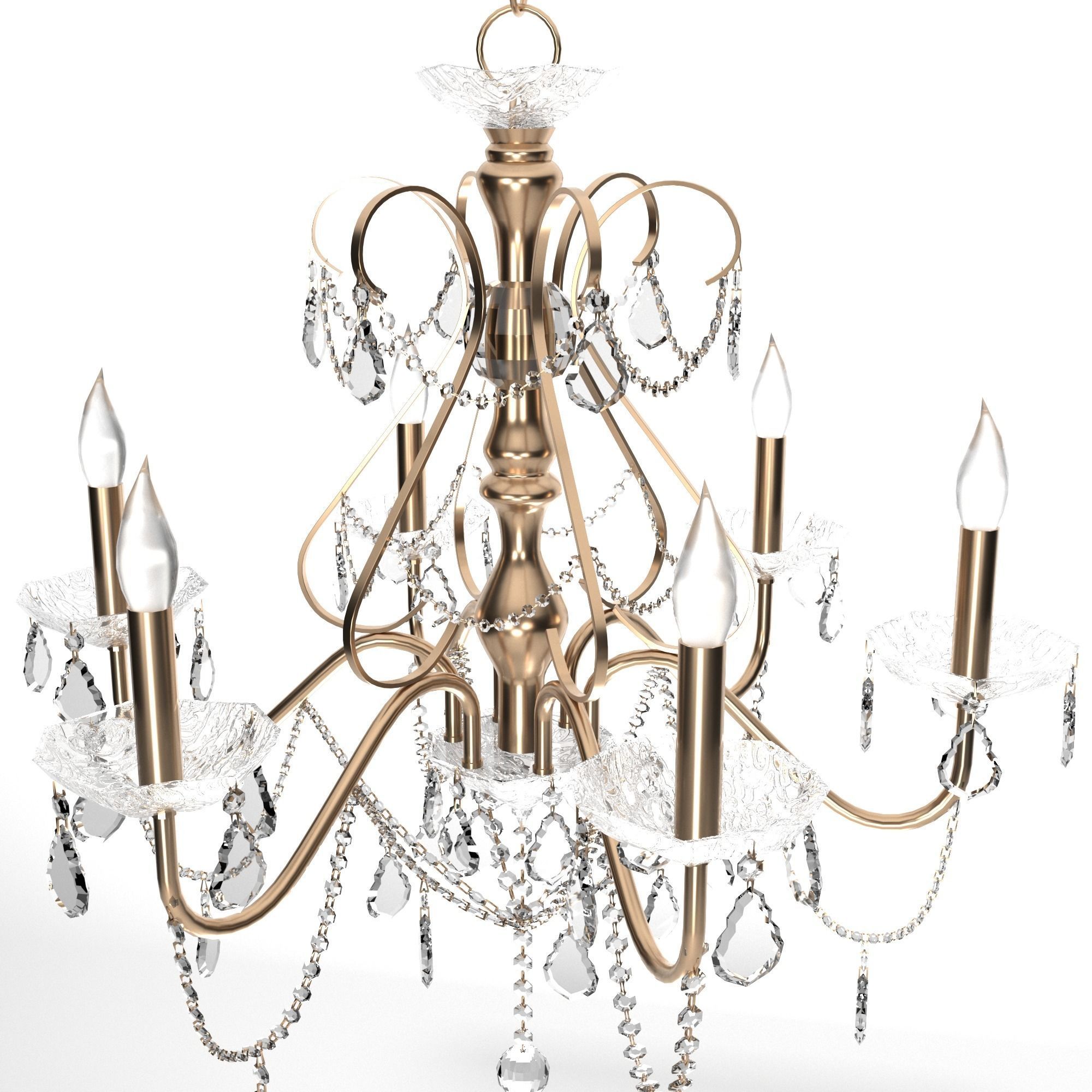 Chandelier with crystals hanging from it 3D model_5