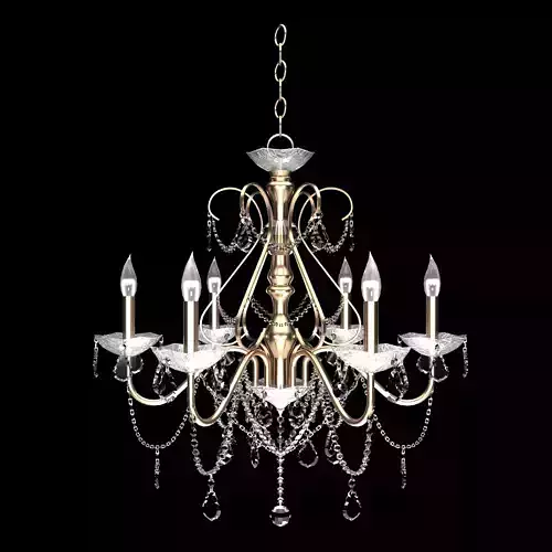 Chandelier with crystals hanging from it