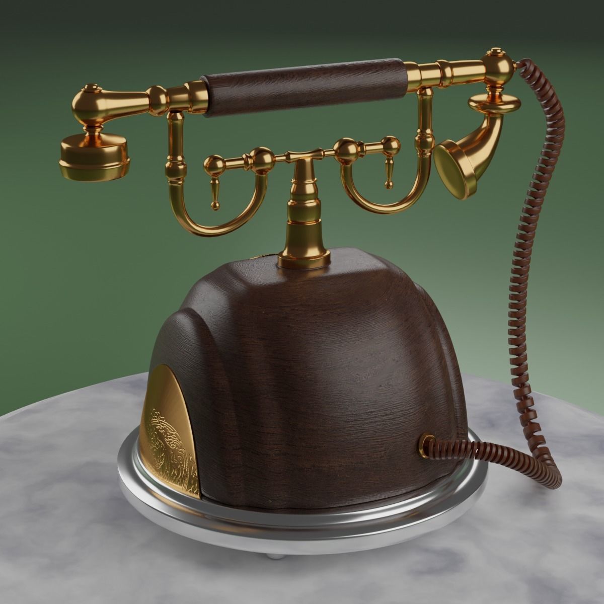 Vintage rotary phone Free 3D model_1