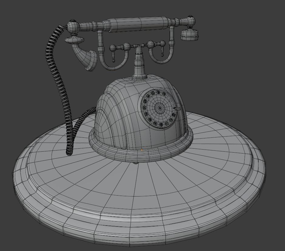 Vintage rotary phone Free 3D model_2