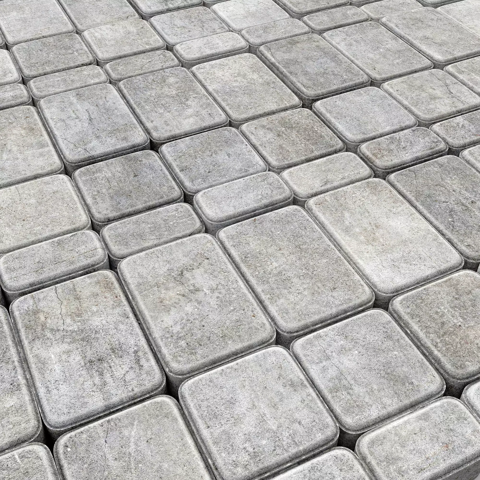 Paving stone street n1 3D model_0