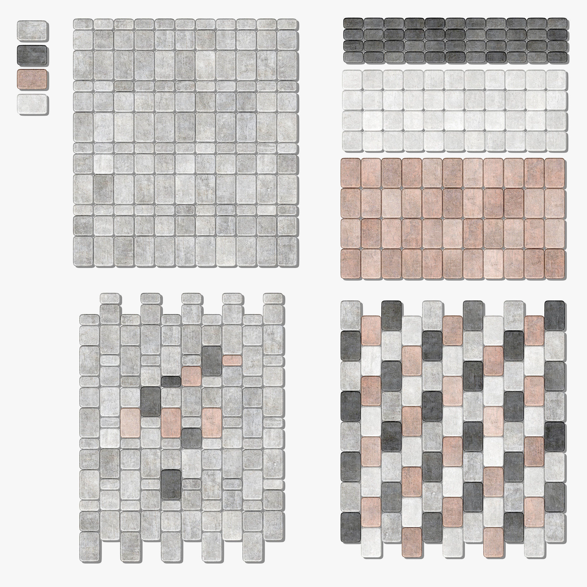 Paving stone street n1 3D model_9