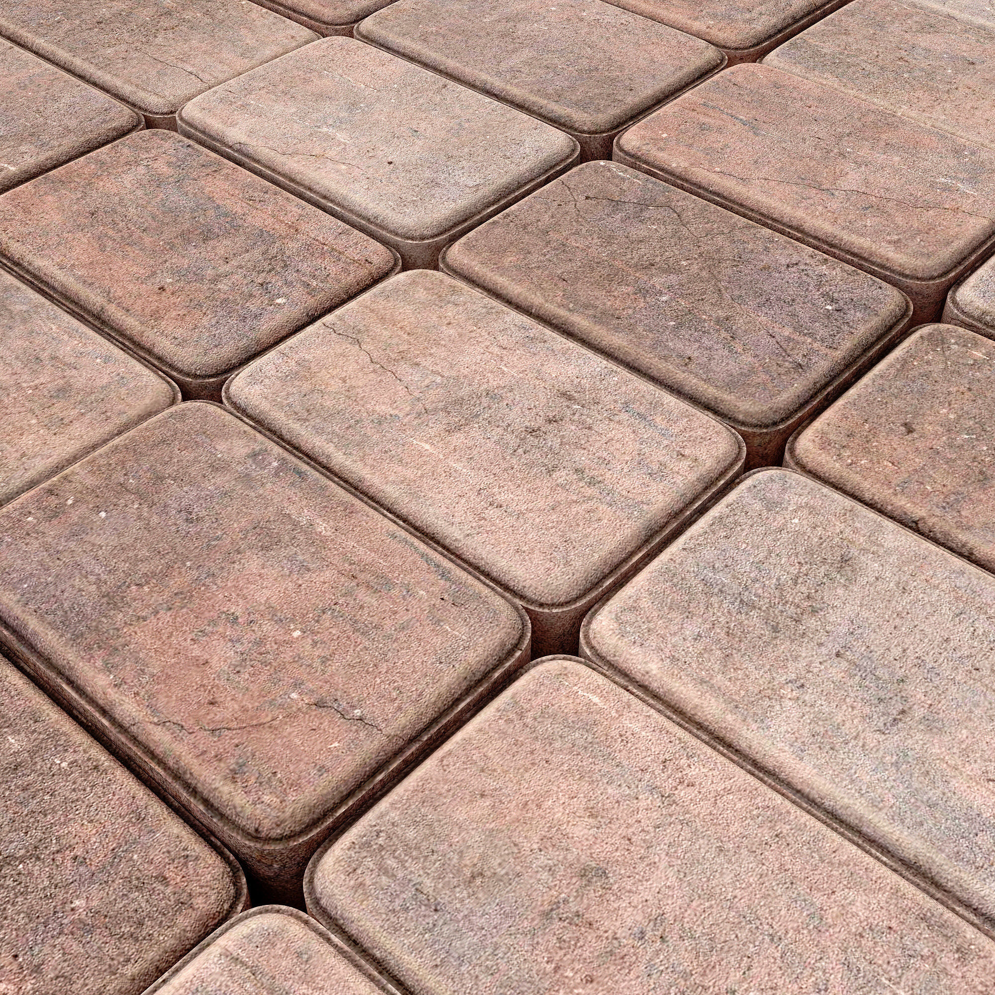 Paving stone street n1 3D model_1