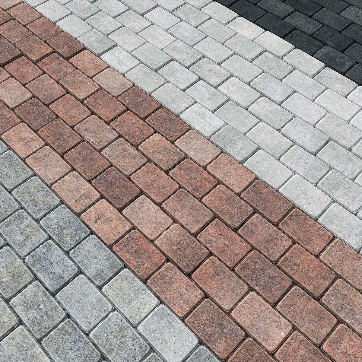 Paving stone street n1 3D model_4