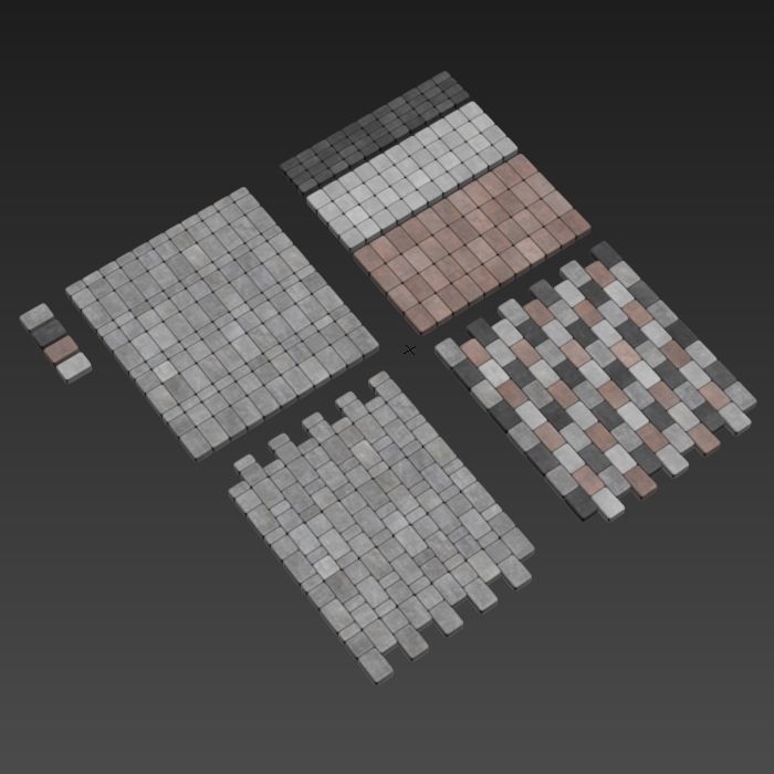 Paving stone street n1 3D model_10