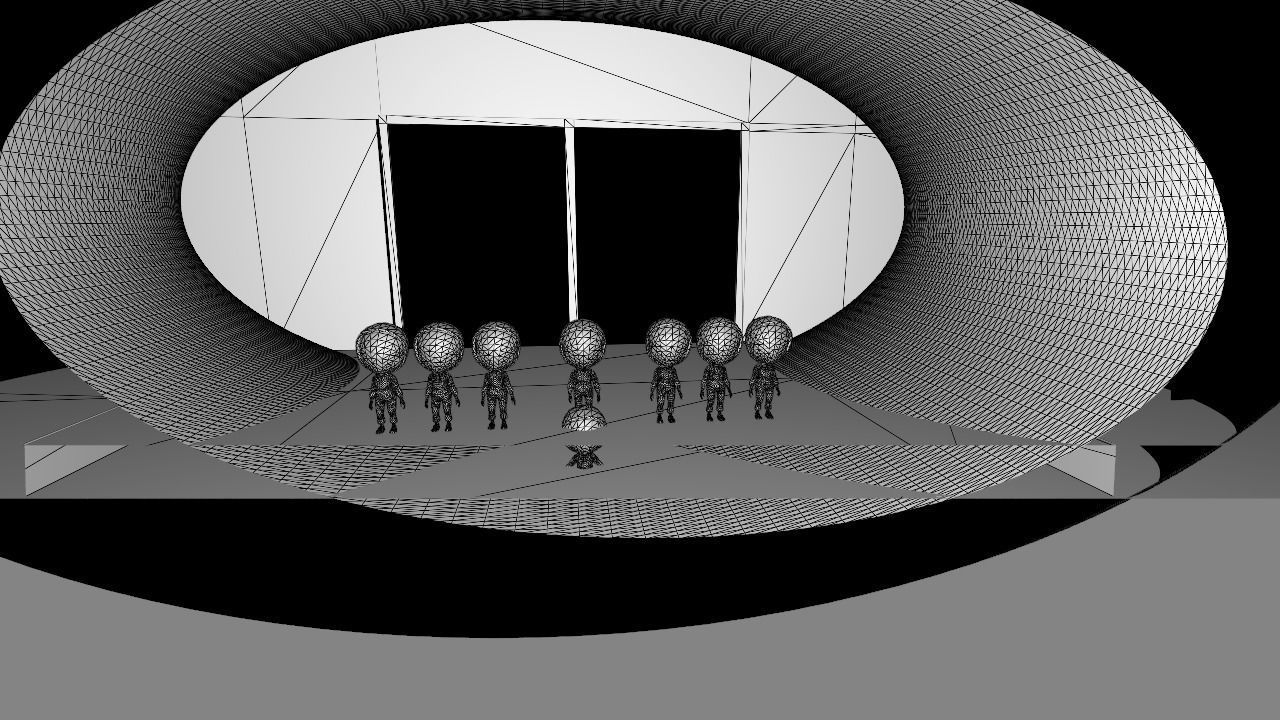 Squid game cartoon charaters Low-poly 3D model_6