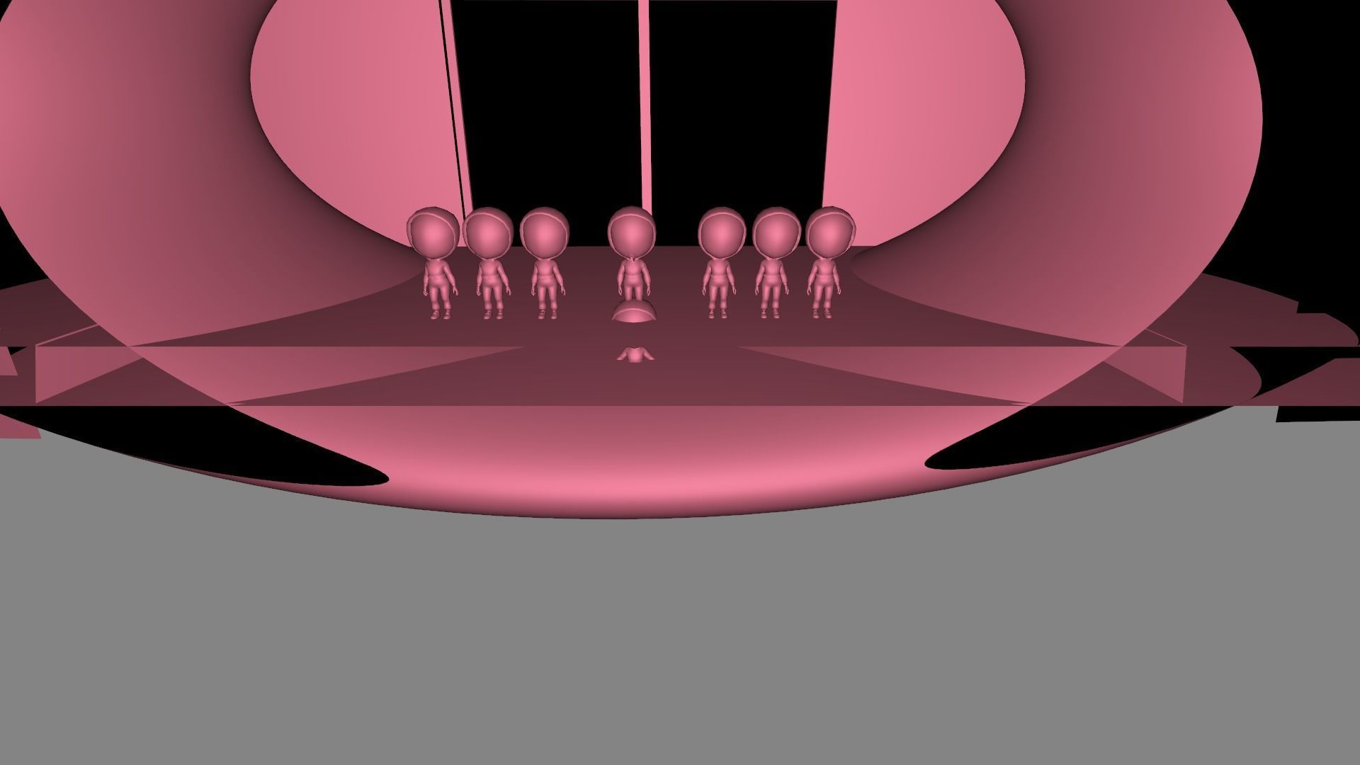 Squid game cartoon charaters Low-poly 3D model_1