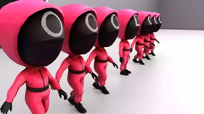 Squid game cartoon charaters