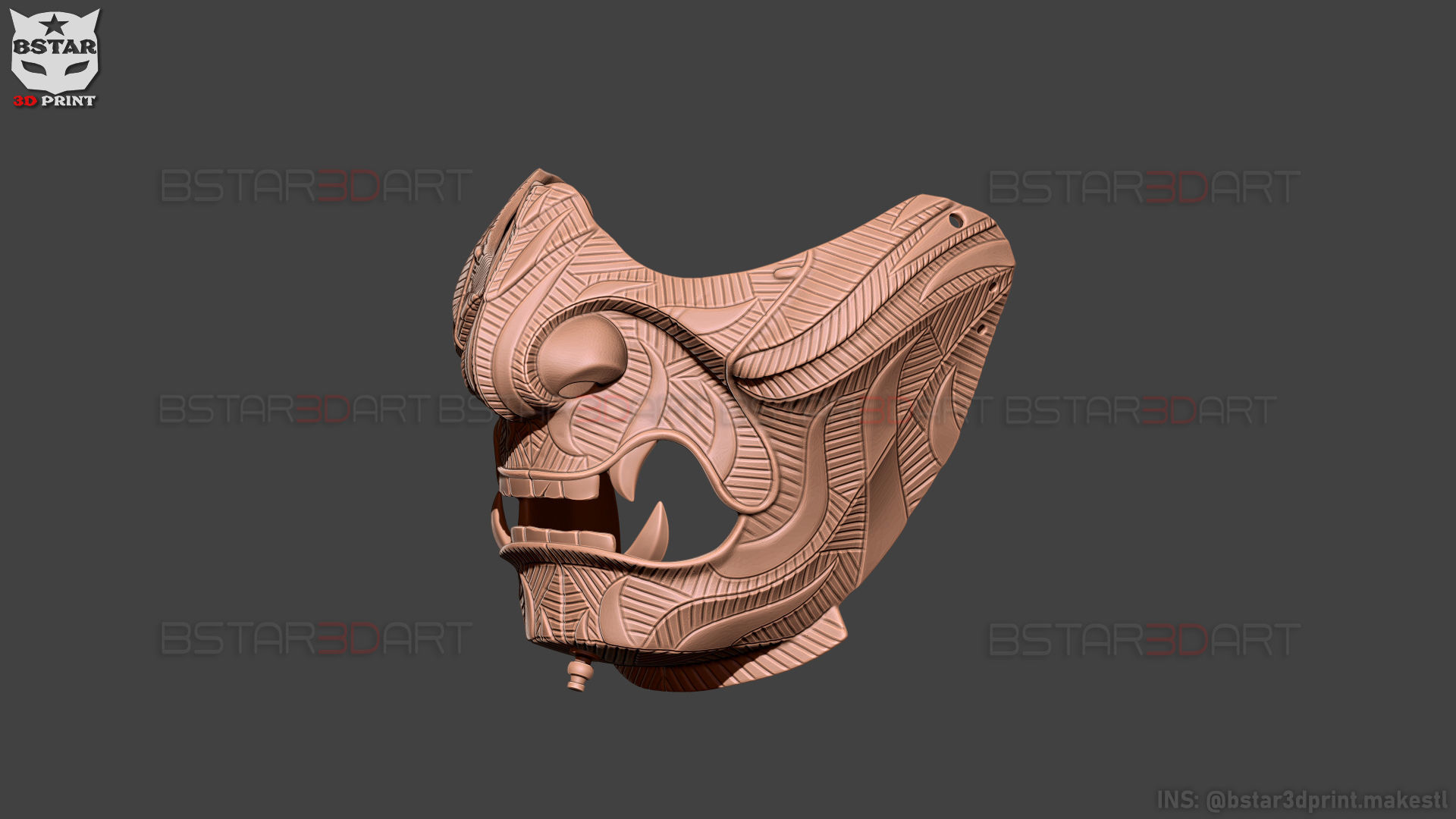 Ghost Of Tsushima - Ghost Mask Patterned - High Details 3D print model_13