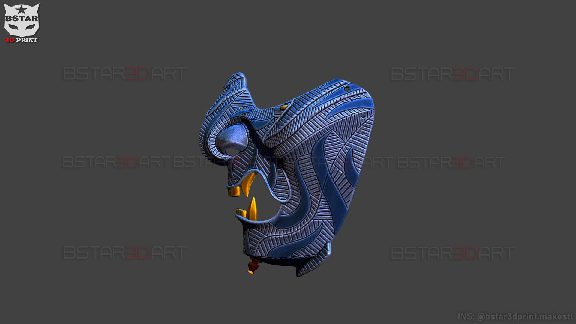 Ghost Of Tsushima - Ghost Mask Patterned - High Details 3D print model_8