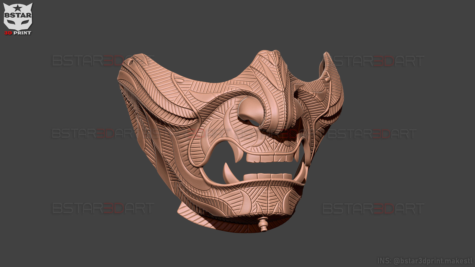 Ghost Of Tsushima - Ghost Mask Patterned - High Details 3D print model_19