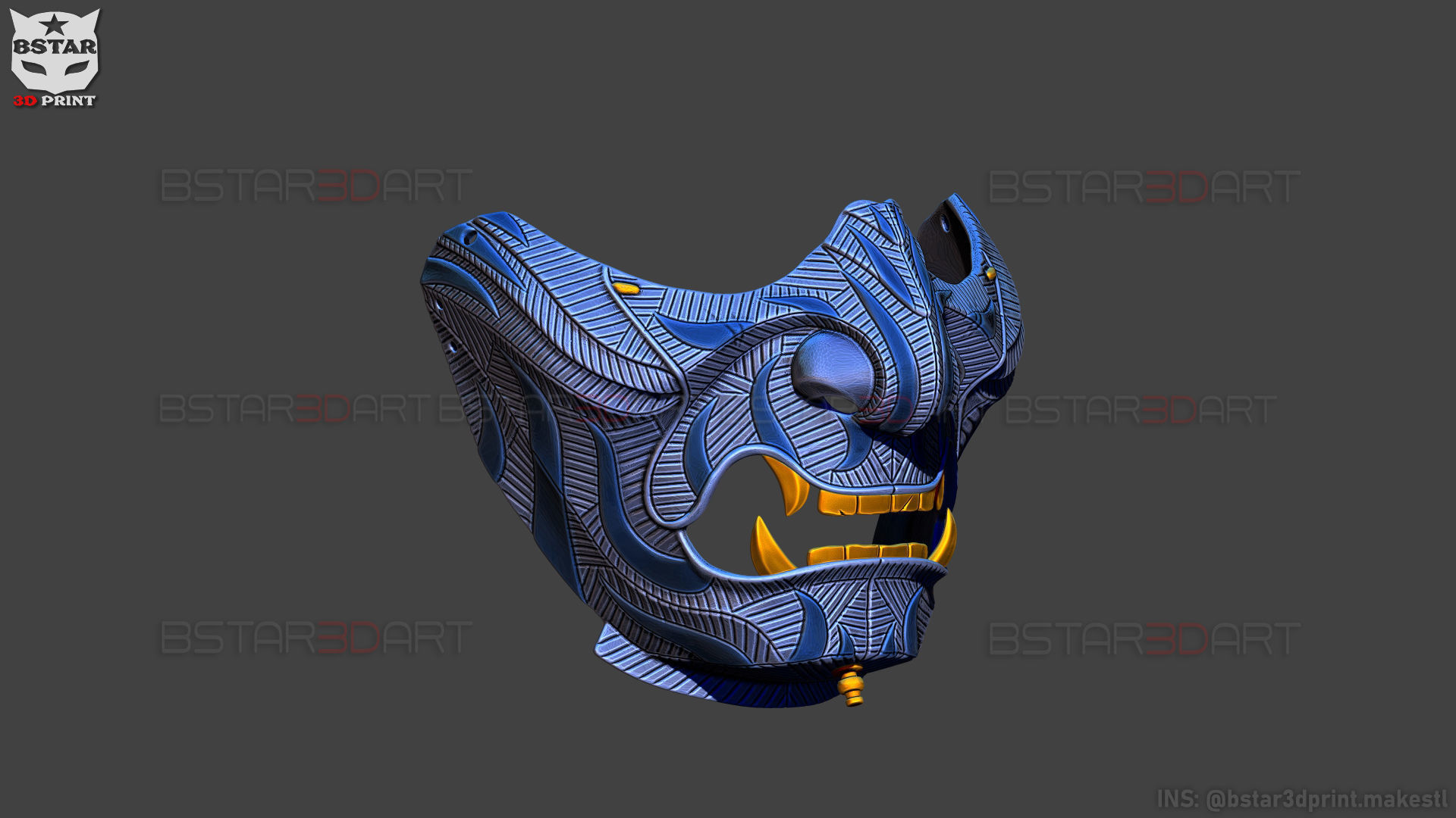 Ghost Of Tsushima - Ghost Mask Patterned - High Details 3D print model_10
