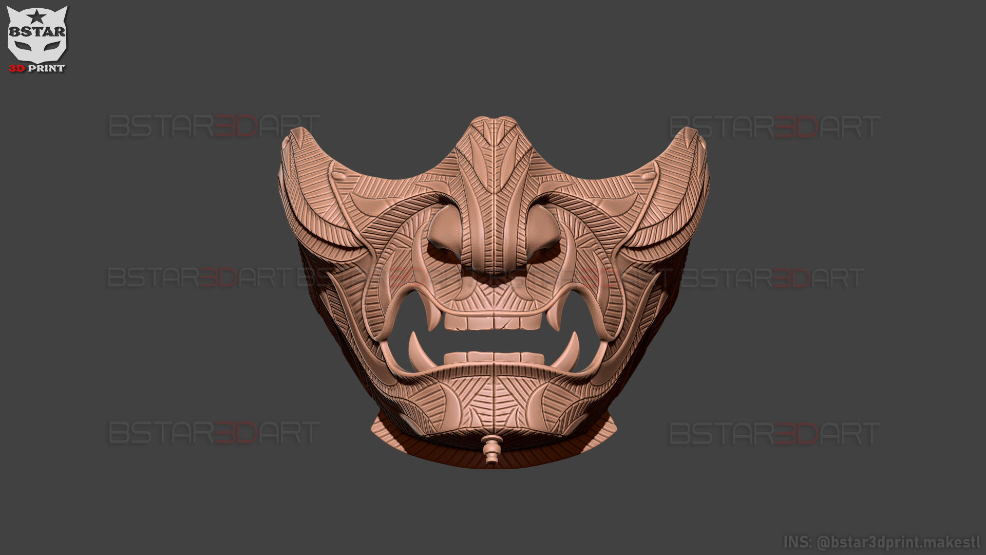 Ghost Of Tsushima - Ghost Mask Patterned - High Details 3D print model_12