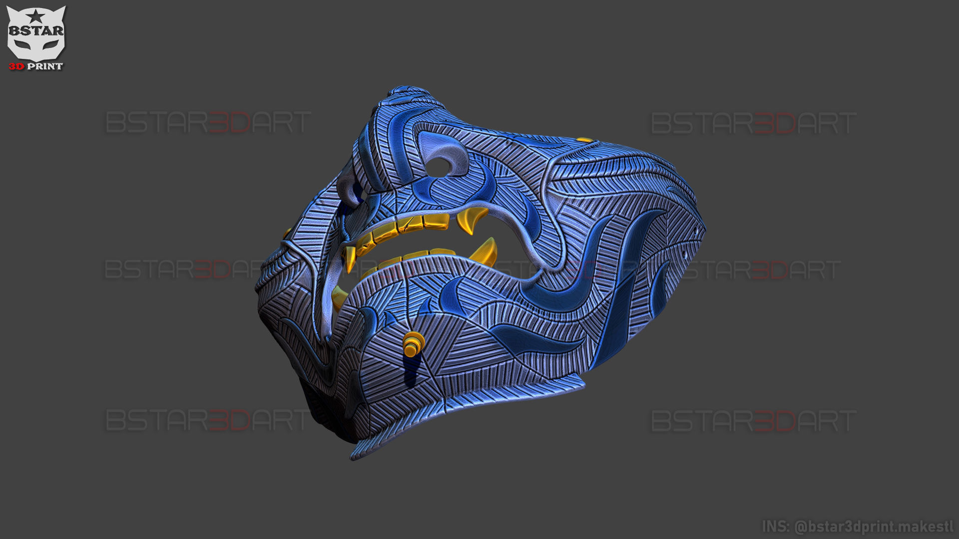 Ghost Of Tsushima - Ghost Mask Patterned - High Details 3D print model_11