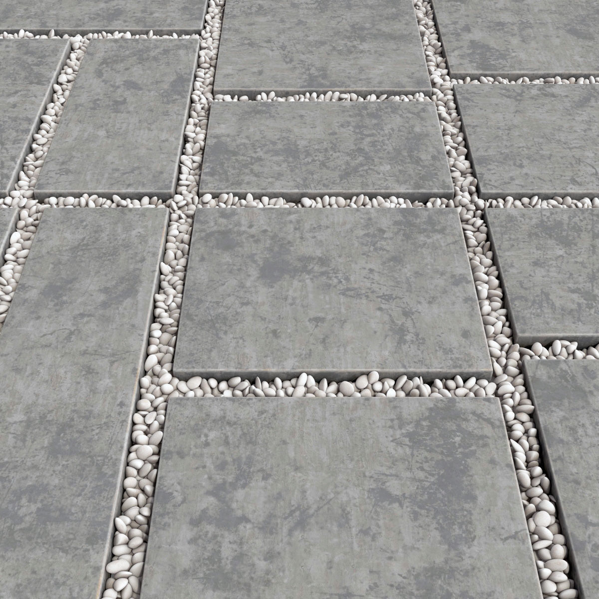 Paving tile pebble low oval n5 3D model_10