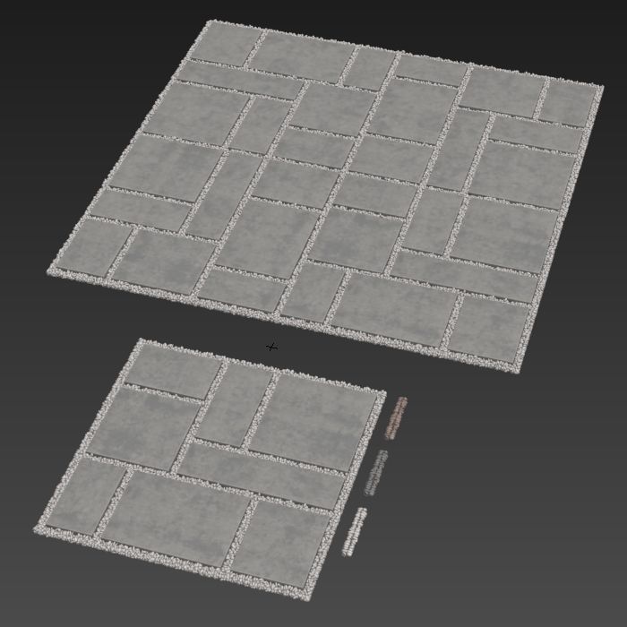 Paving tile pebble low oval n5 3D model_11