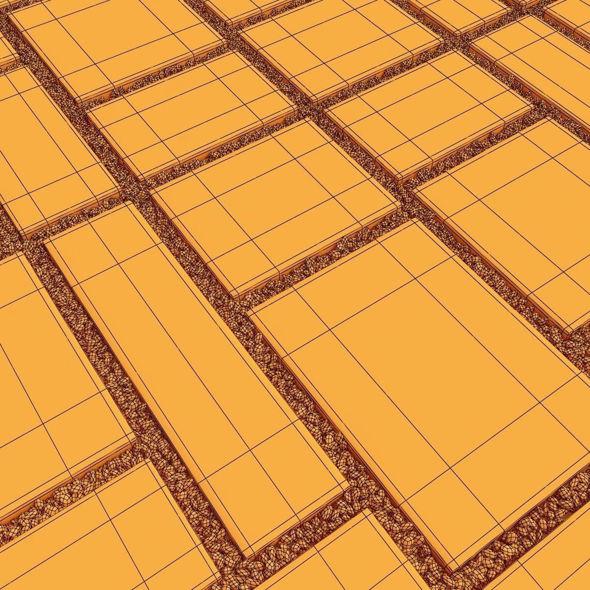 Paving tile pebble low oval n5 3D model_19