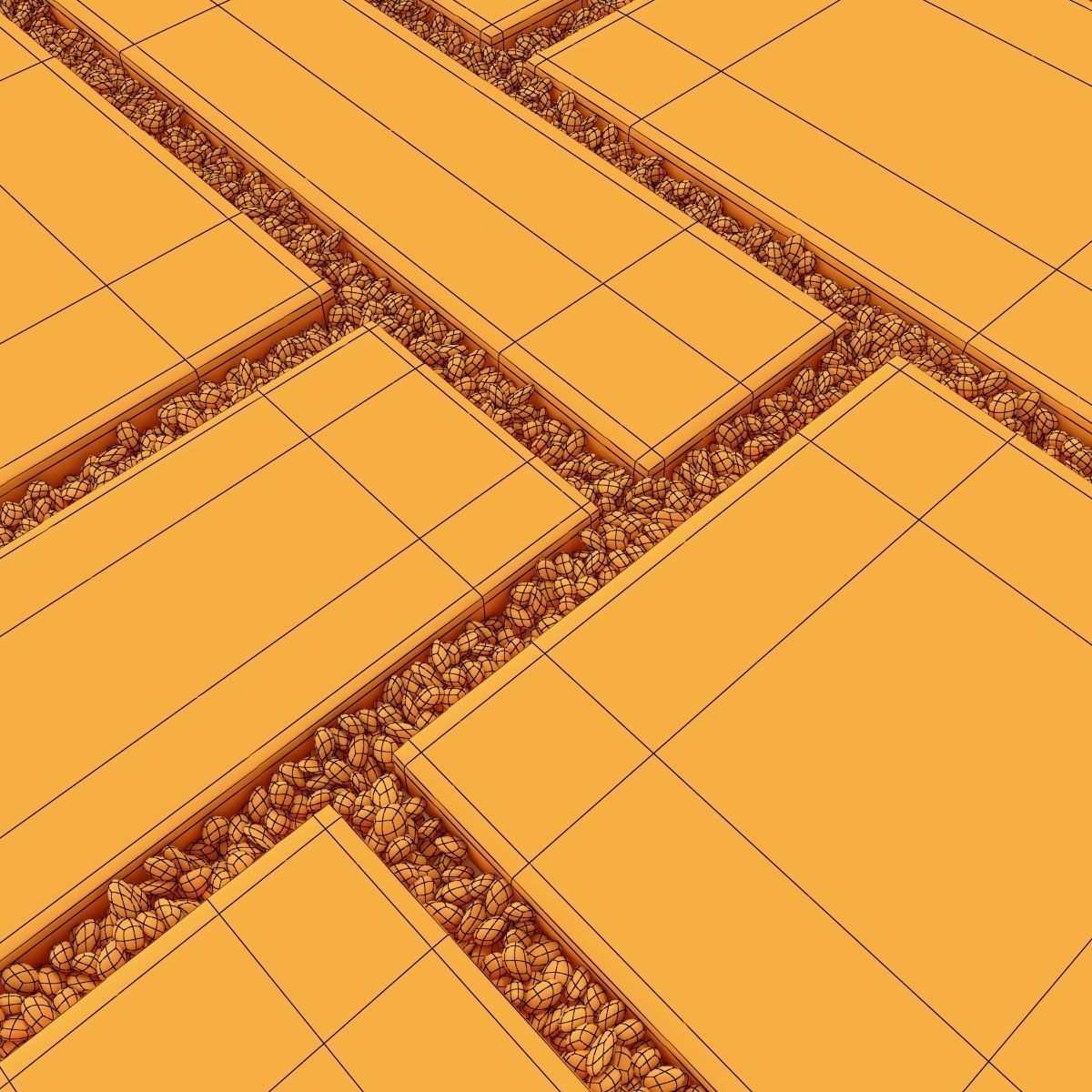 Paving tile pebble low oval n5 3D model_18