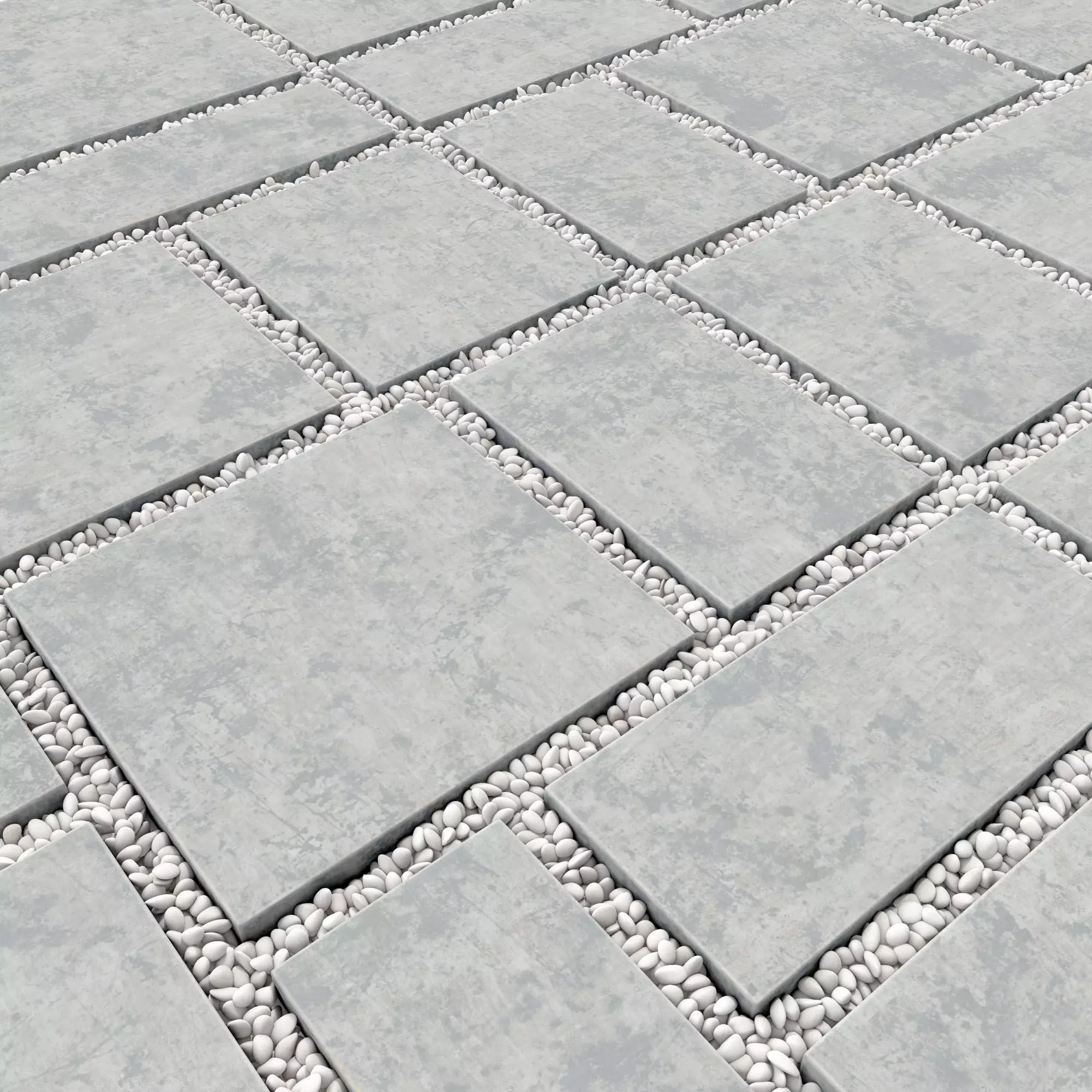 Paving tile pebble low oval n5 3D model_0