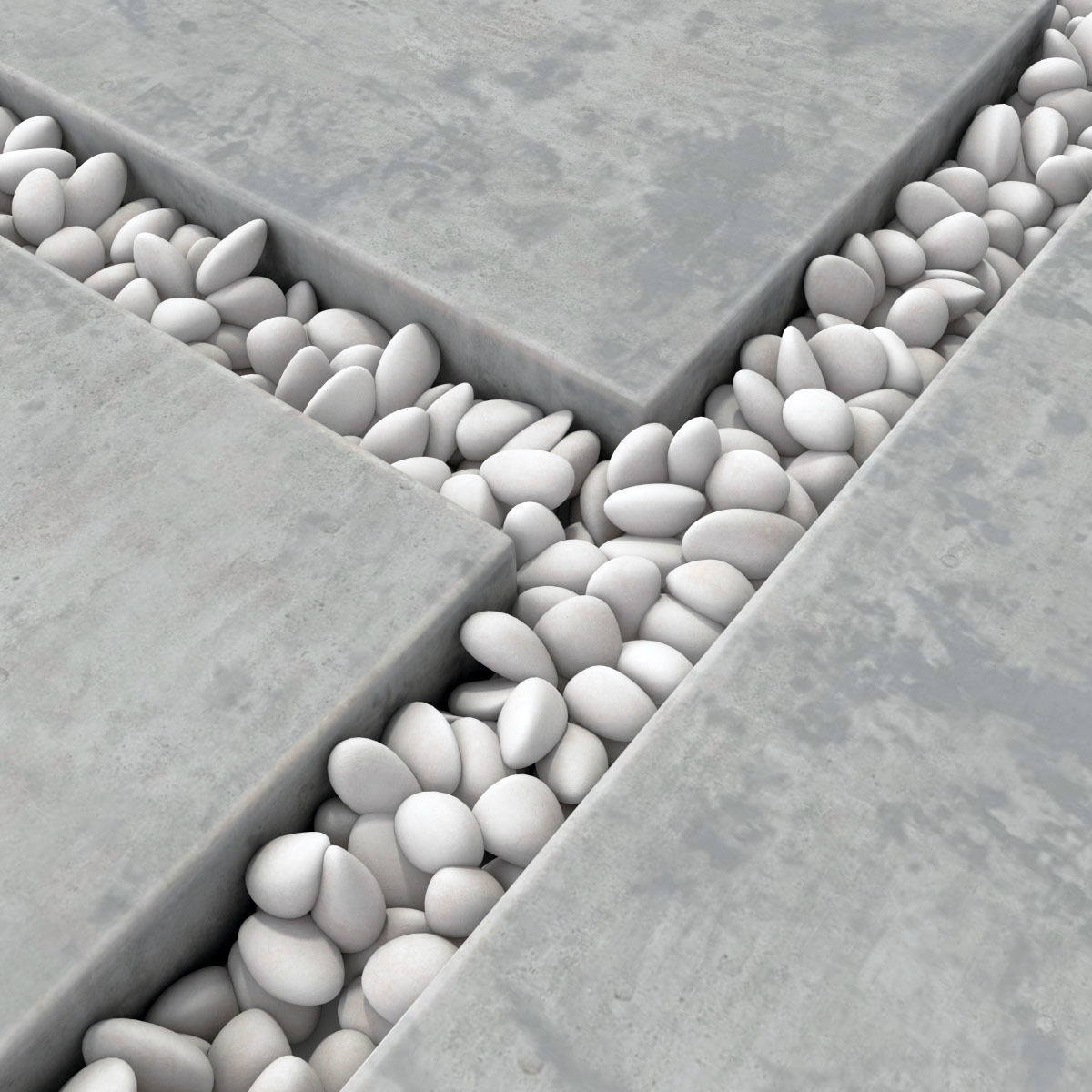 Paving tile pebble low oval n5 3D model_3