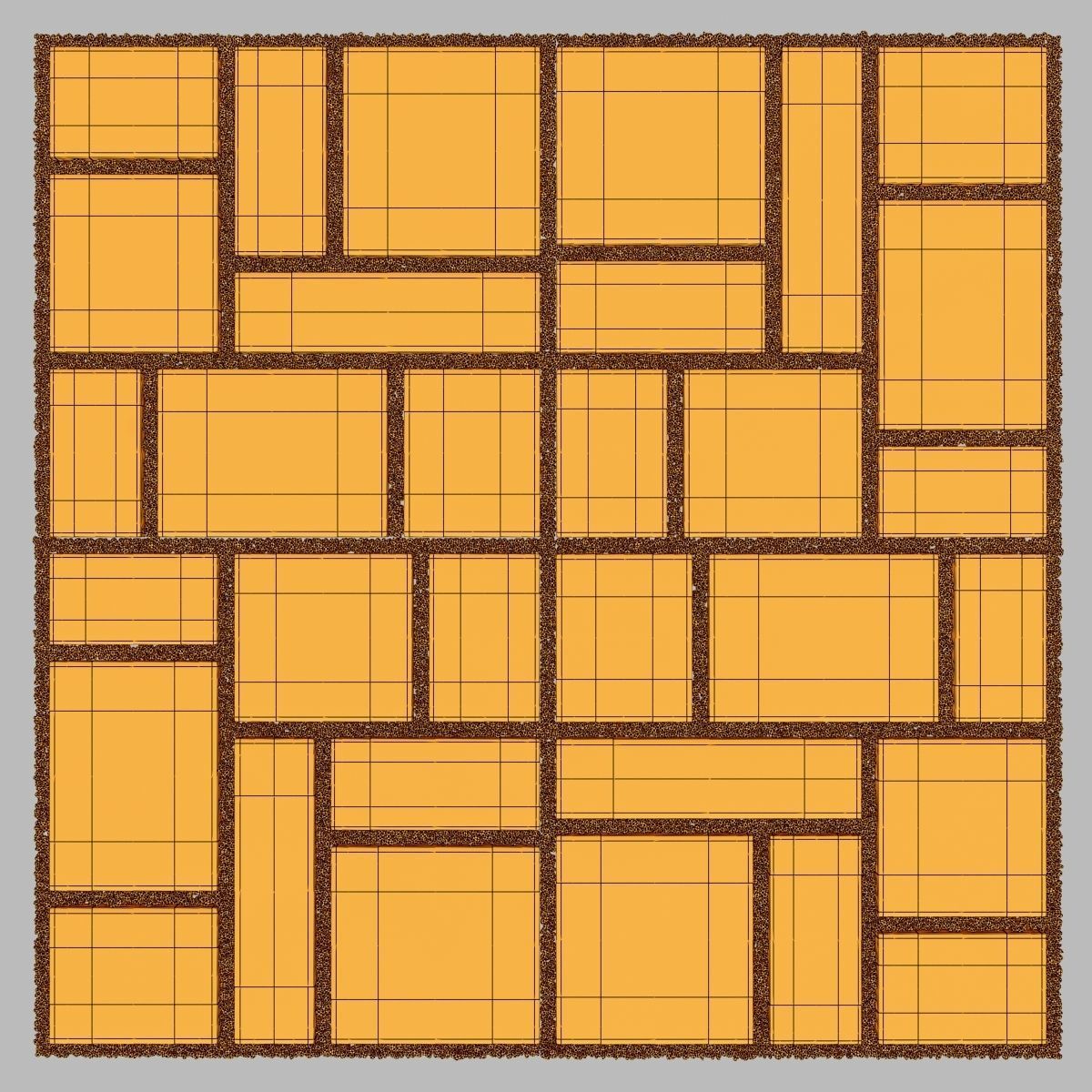 Paving tile pebble low oval n5 3D model_16