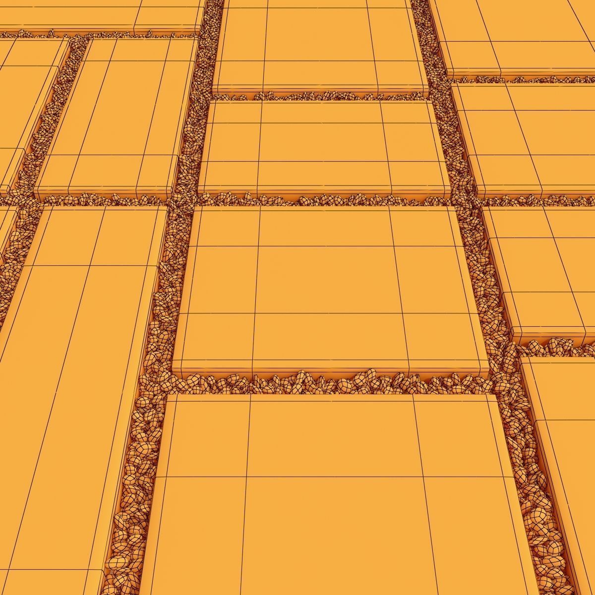 Paving tile pebble low oval n5 3D model_21