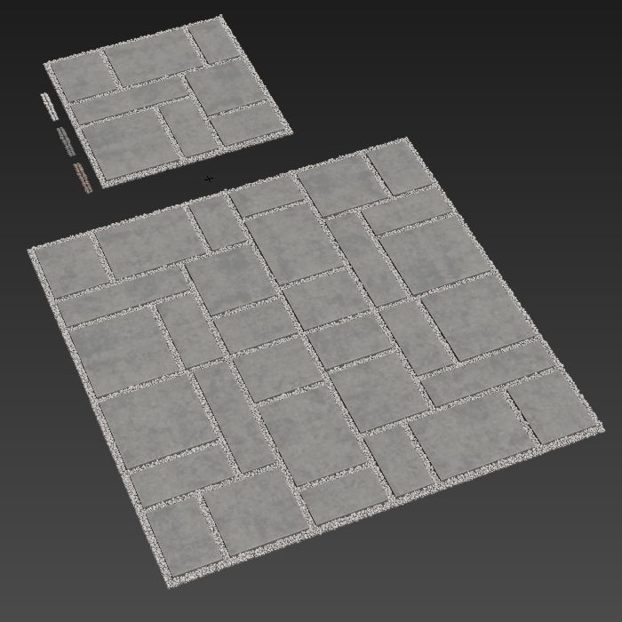 Paving tile pebble low oval n5 3D model_12
