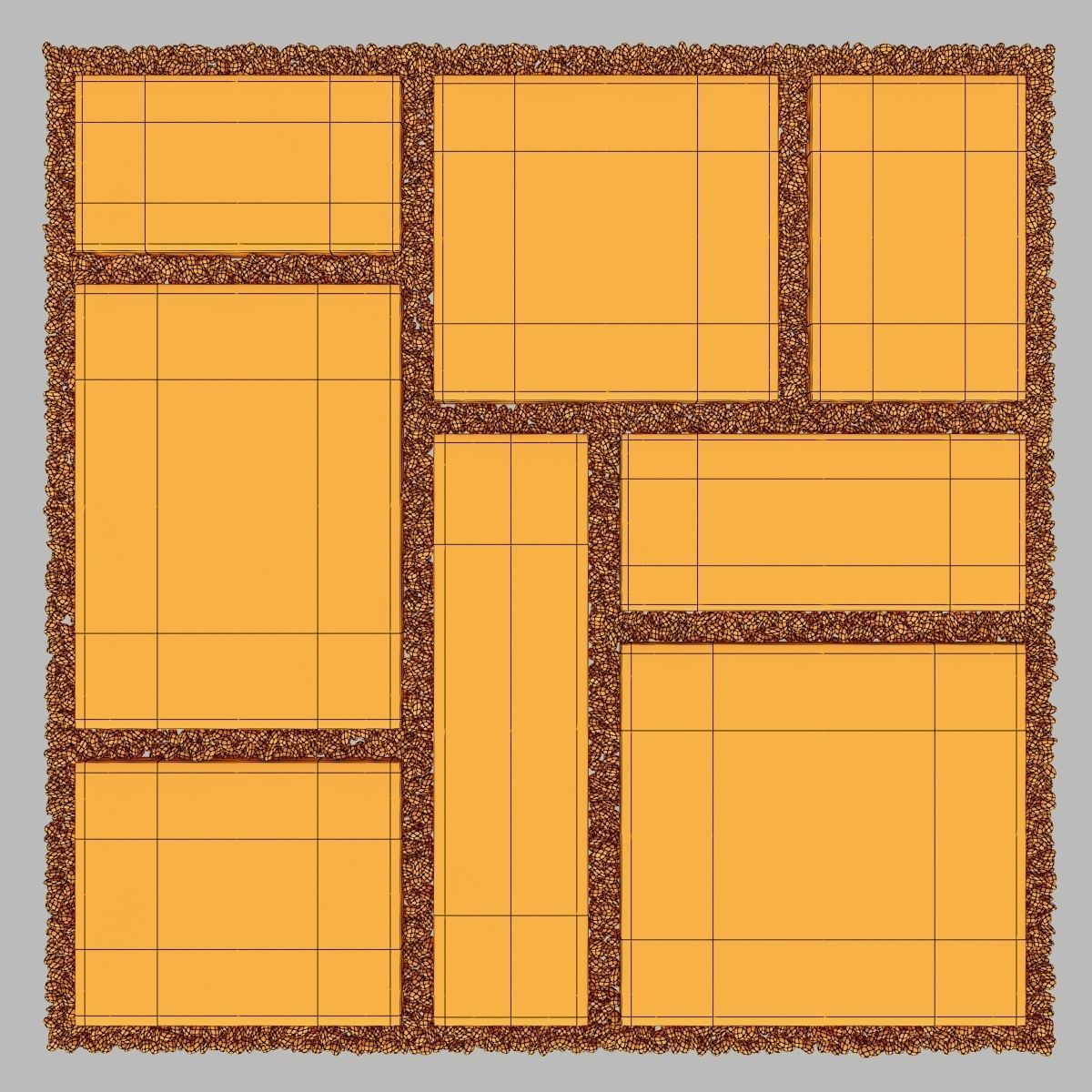 Paving tile pebble low oval n5 3D model_15