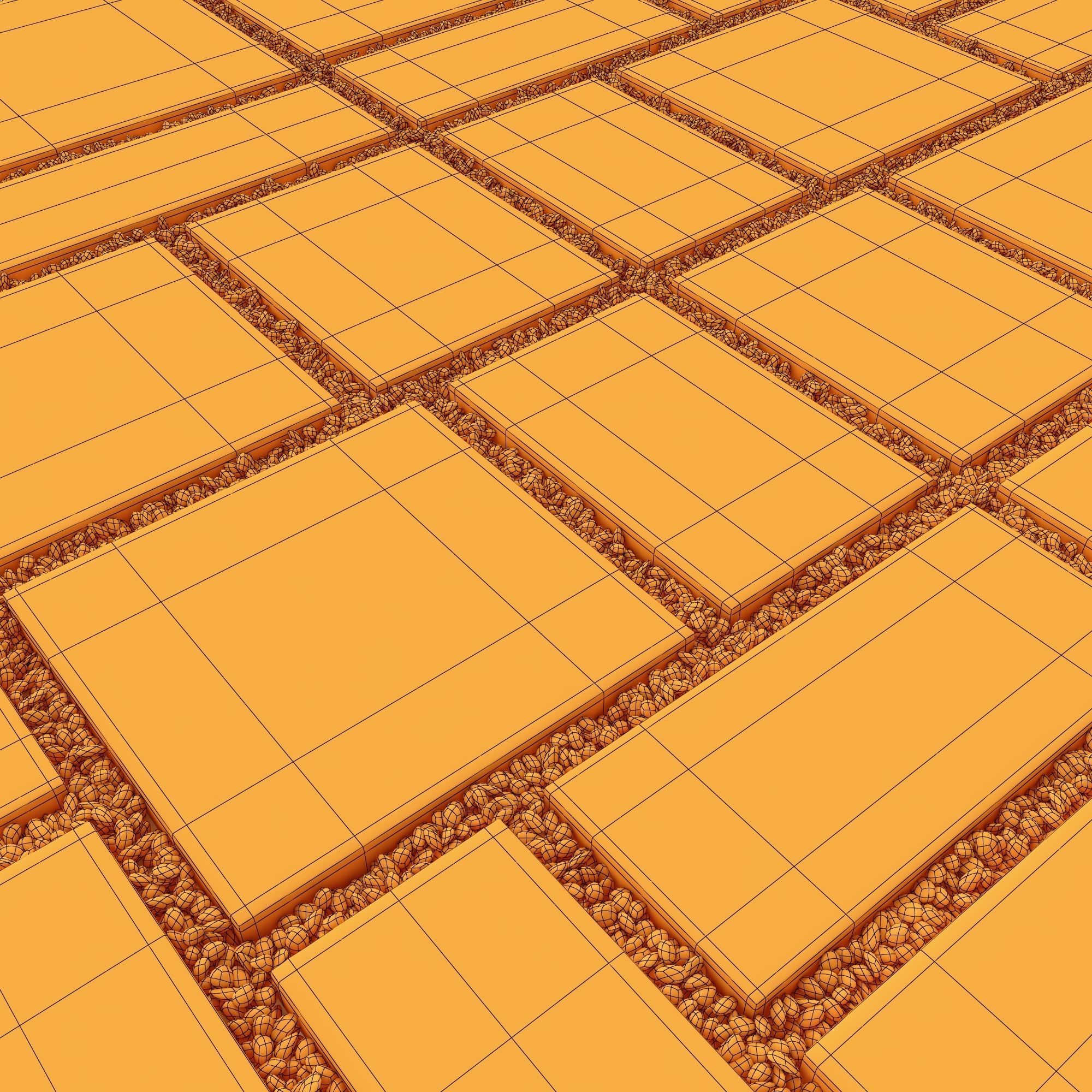 Paving tile pebble low oval n5 3D model_17