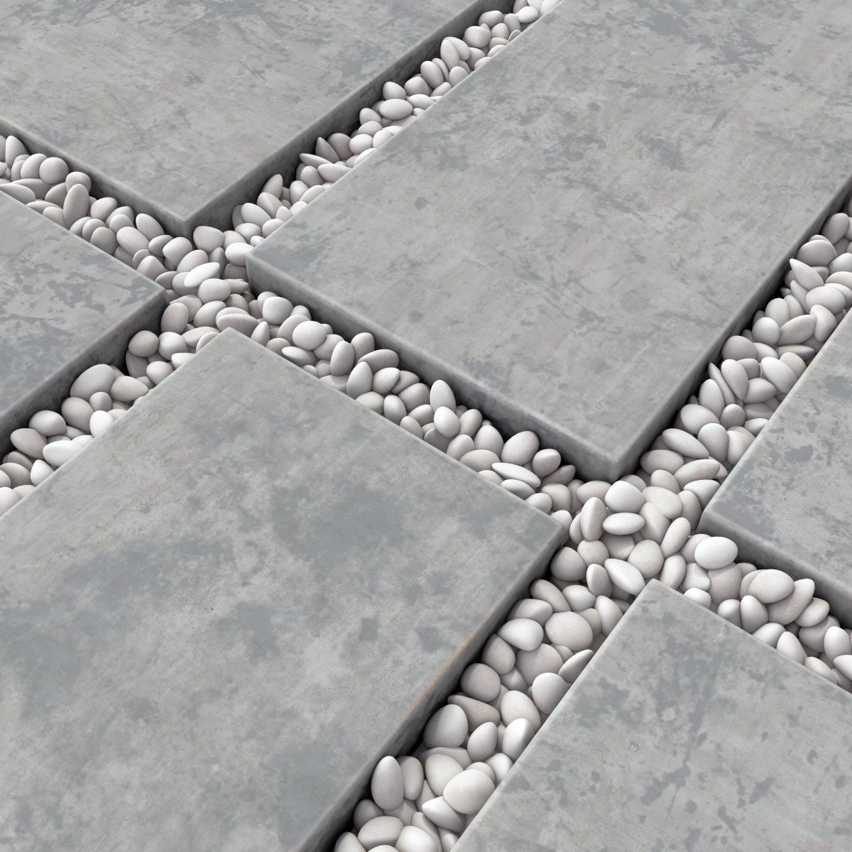 Paving tile pebble low oval n5 3D model_2