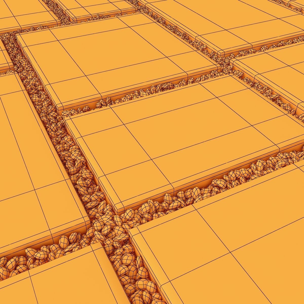 Paving tile pebble low oval n5 3D model_13