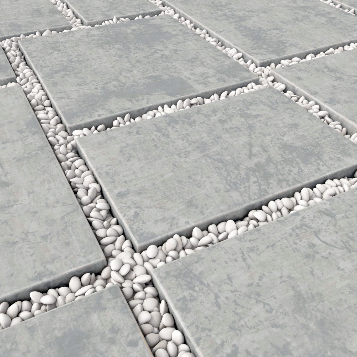 Paving tile pebble low oval n5 3D model_1