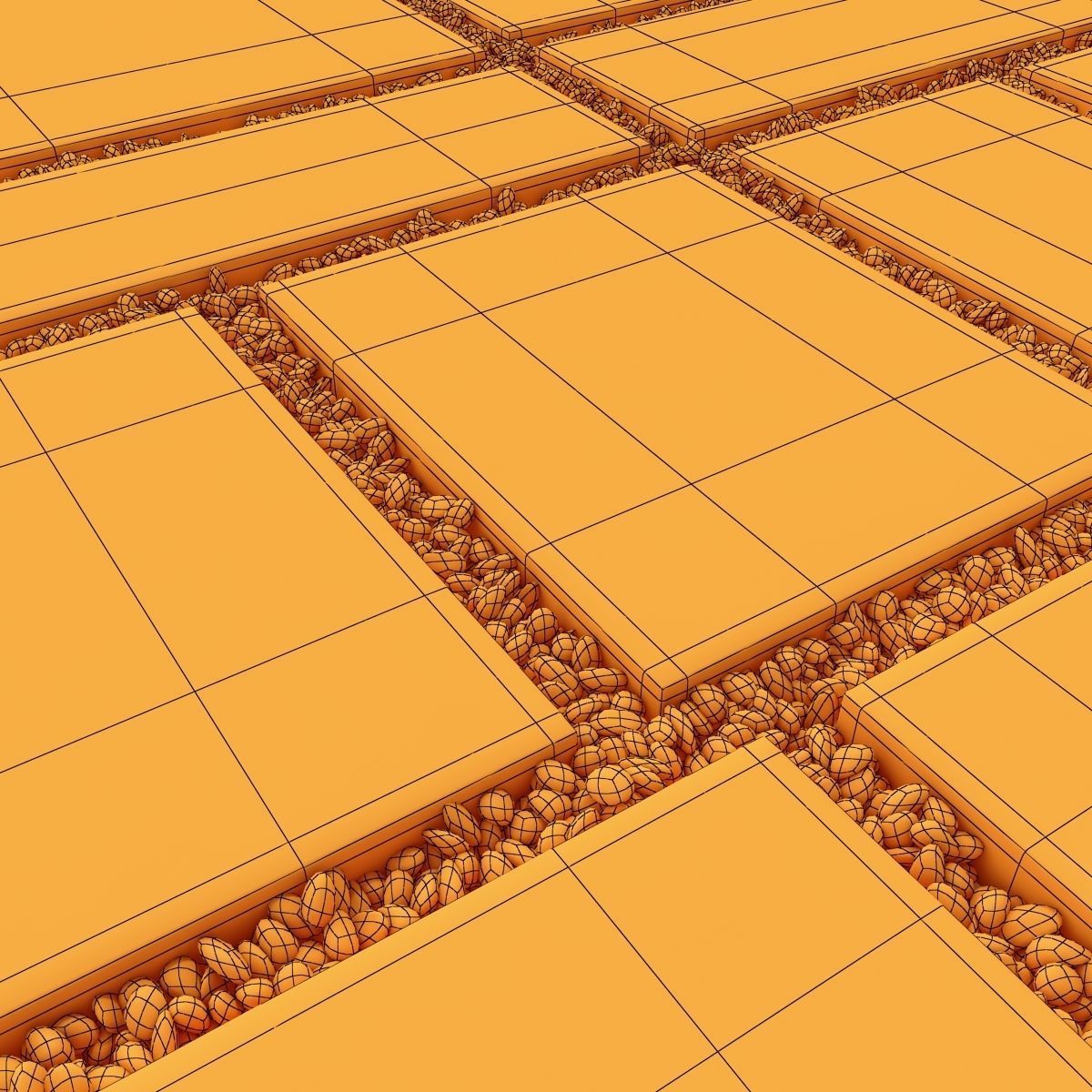 Paving tile pebble low oval n5 3D model_20