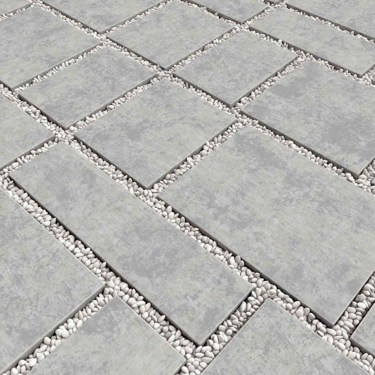 Paving tile pebble low oval n5 3D model_8