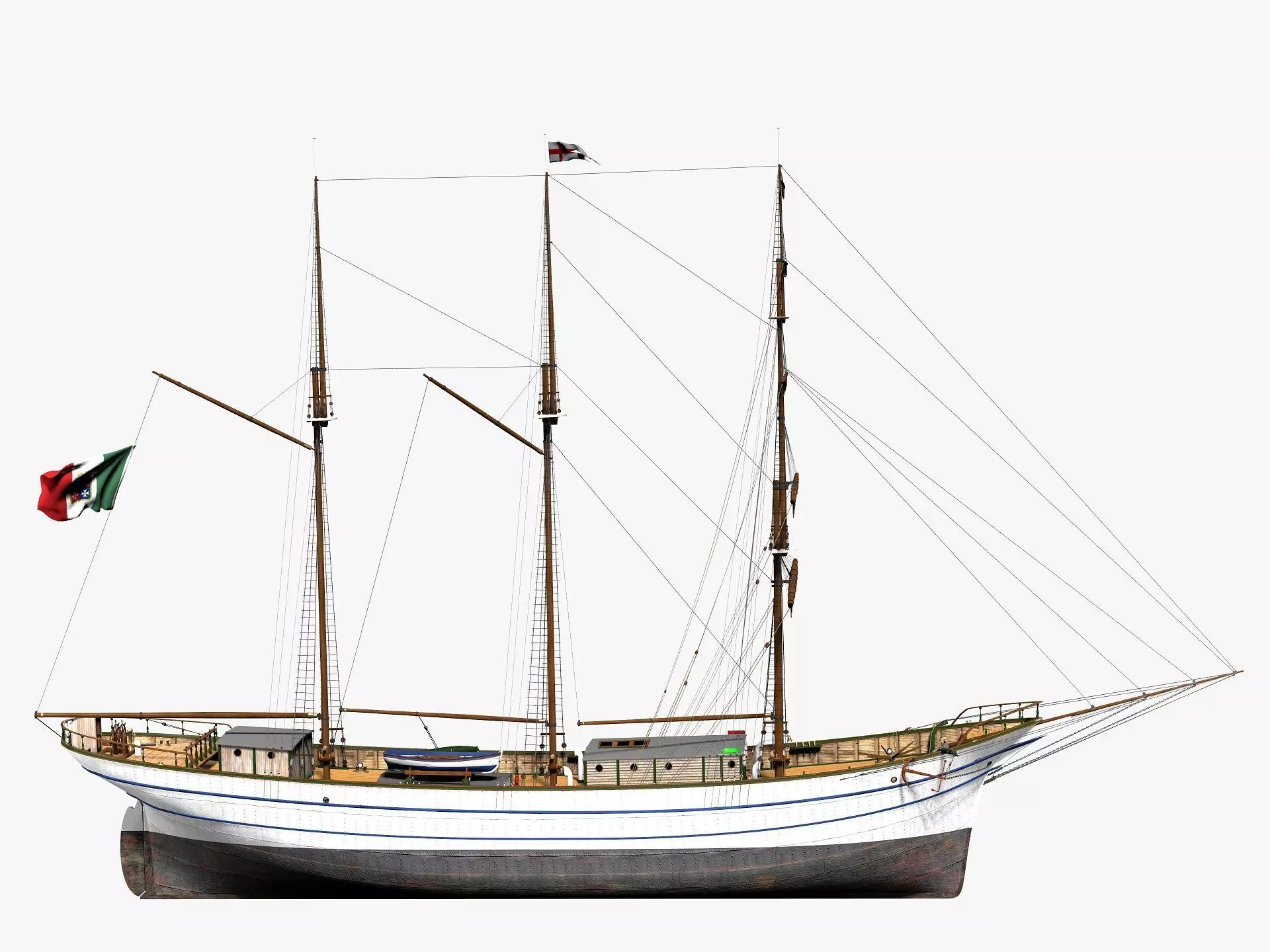 Brig - Barquetine Fidente 1920 3D model_0