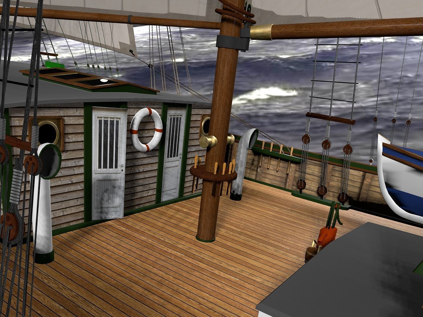 Brig - Barquetine Fidente 1920 3D model_22