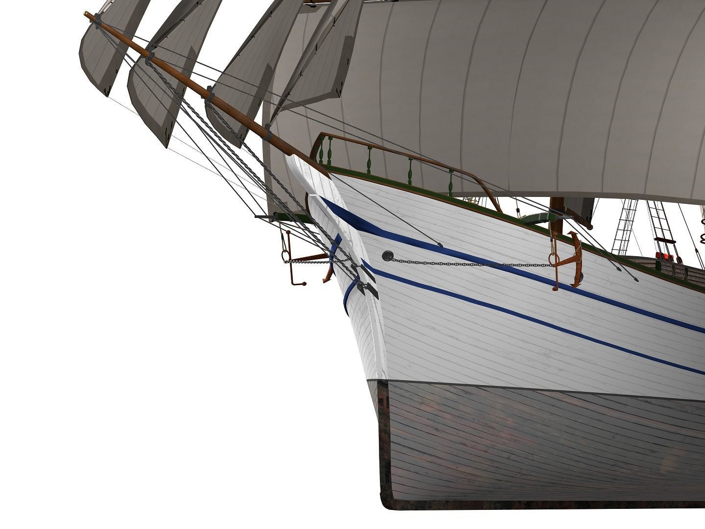 Brig - Barquetine Fidente 1920 3D model_19