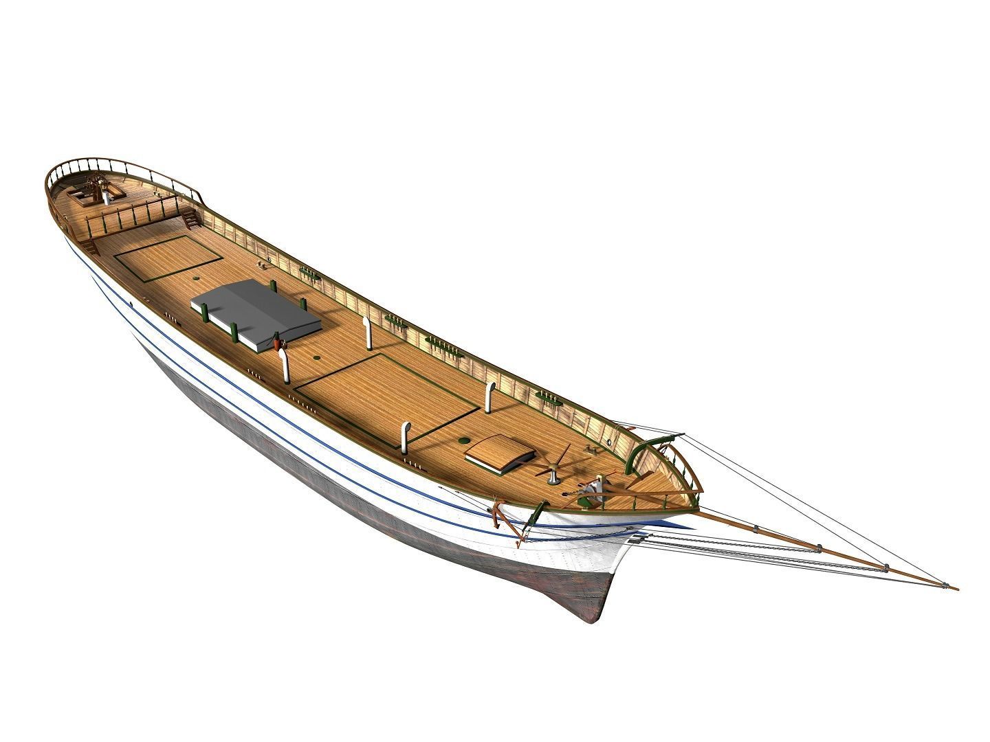 Brig - Barquetine Fidente 1920 3D model_8