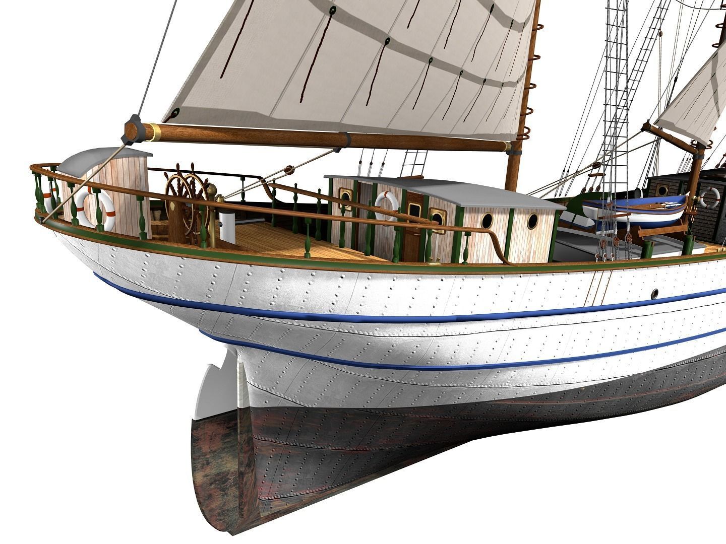 Brig - Barquetine Fidente 1920 3D model_24