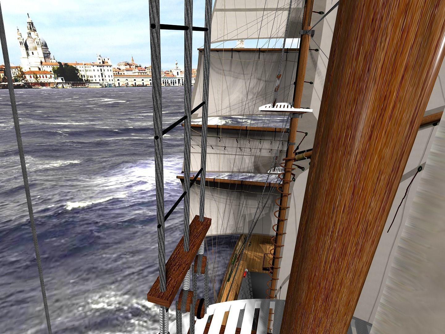 Brig - Barquetine Fidente 1920 3D model_21